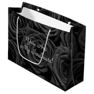 black roses Valentine's Large Gift Bag