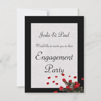 Black Roses - Wedding - Engagement Invitation