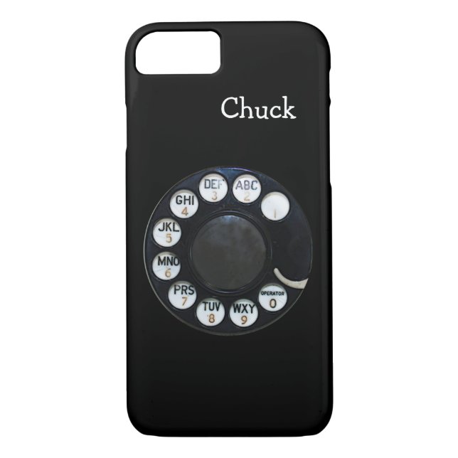 Black Rotary Phone iPhone 7 Case (Back)