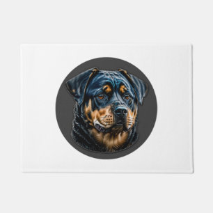 Black Rottweiler Doormat