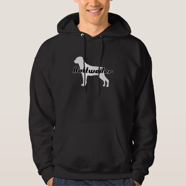 Black Rottweiler Hoodie Sweatshirt (Front)