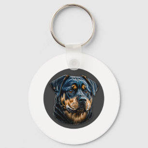 Black Rottweiler Keychain