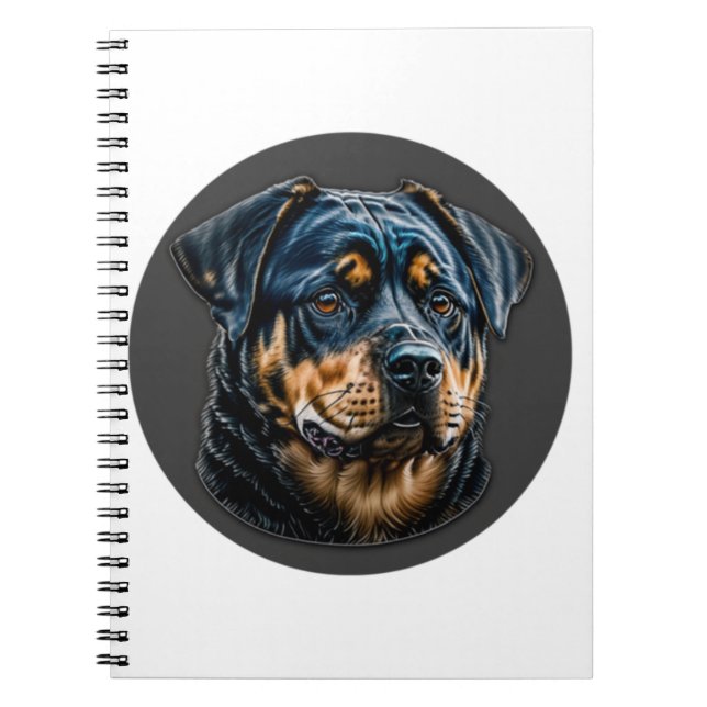 Black Rottweiler Notebook (Front)