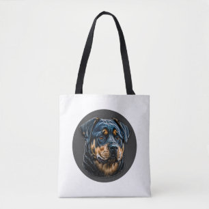 Black Rottweiler Tote Bag