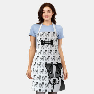 Black Rough Coat Jack Russell Terrier & Name Apron