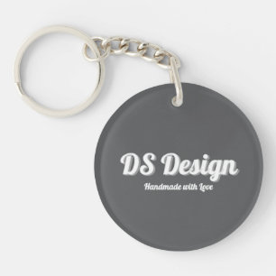 Black Round Keychain