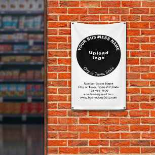 Black Round Shape Business Brand on Banner