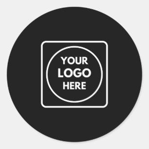 Black Round Sticker Custom Modern Business Logo