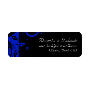 Black/Royal Blue Reverse Swirl Wedding