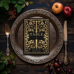 Black Royal Medieval Sword Wedding Table Number<br><div class="desc">Celebrate your special day with this Royal Medieval Sword Wedding design. The design on the back of the invite is NOT real gold foil. Items are printed exactly as they appear on your screen when you add to the cart, so personalize and add each table number that you need to...</div>