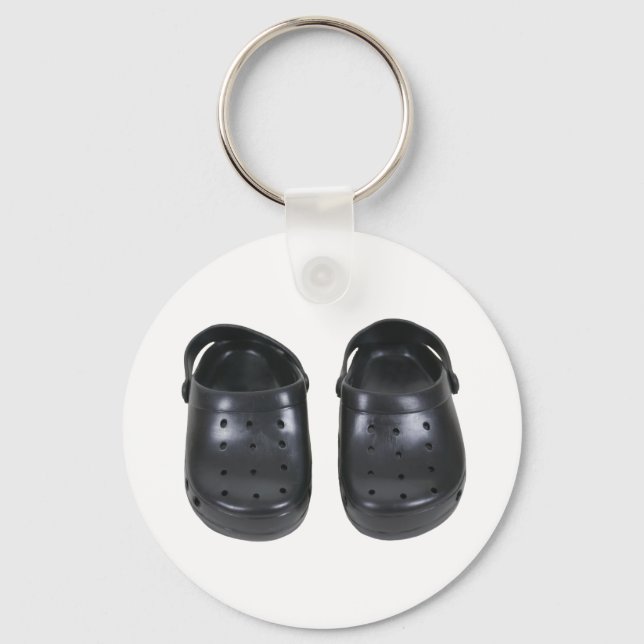 Black rubber clogs keychain (Front)