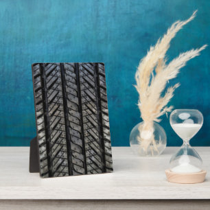 Black Rubber Tire Thread Texture Design Plaque