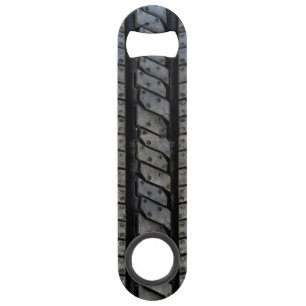 Black Rubber Tire Thread Texture Design Speed Bottle Opener