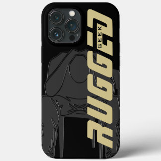 black Rugged Geek Man Holding Head | Thinking Man iPhone 13 Pro Max Case