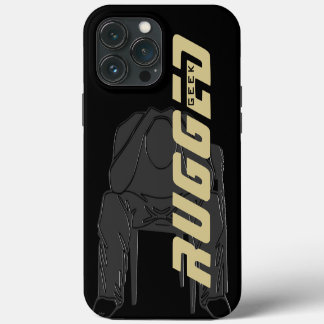 black Rugged Geek Man Holding Head | Thinking Man iPhone 13 Pro Max Case