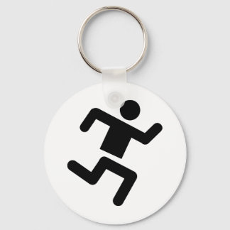 black runner athletics sprinter run keychain