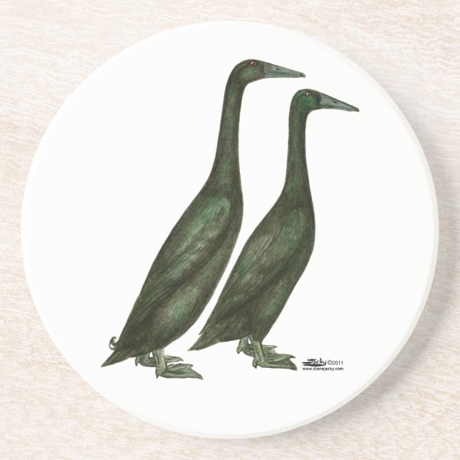 Black Runner Ducks Coaster (Front)