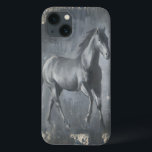 Black Running Stallion iPhone 13 Case<br><div class="desc">This painting by Ethan Harper is captivating. He captured the beauty of the stallion associated with two simple colours: black and beige. This contemporary fine art print of a black running stallion will add character to any living room, dining room or bedroom.</div>