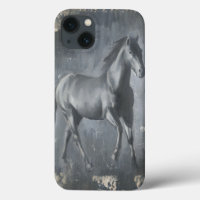 Black Running Stallion