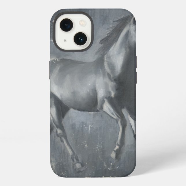 Black Running Stallion iPhone Case (Back)