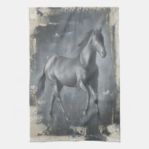 Black Running Stallion Kitchen Towel