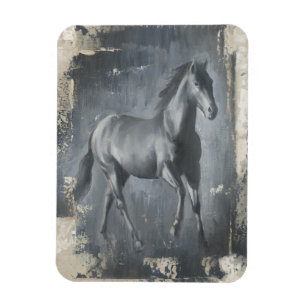 Black Running Stallion Magnet