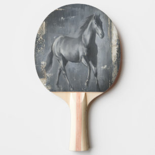 Black Running Stallion Ping Pong Paddle