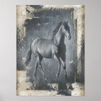 Black Running Stallion