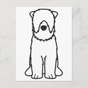 Black Russian Terrier Dog Cartoon Postcard