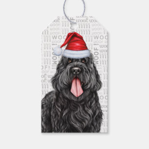 Black Russian Terrier Dog Christmas Holiday Gift Tags