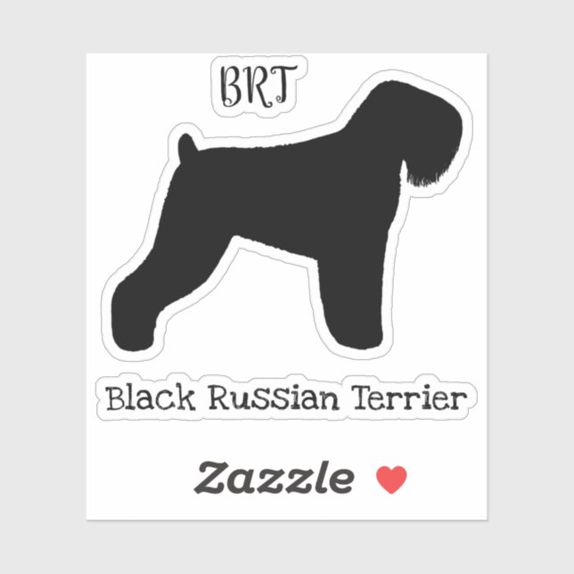 Black Russian Terrier Dog Silhouette Vinyl Sticker (Sheet)