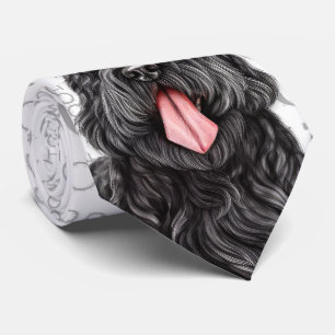 Black Russian Terrier Dog Woof Christmas Pet Lover Tie