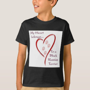 Black Russian Terrier Heart Belongs T-Shirt