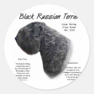 Black Russian Terrier History Design Classic Round Sticker