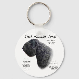 Black Russian Terrier History Design Keychain