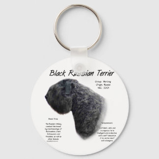 Black Russian Terrier History Design Keychain