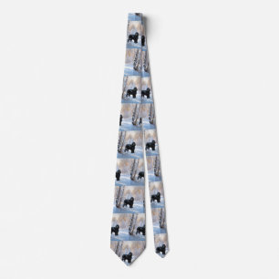 Black Russian Terrier Let It Snow Christmas  Tie