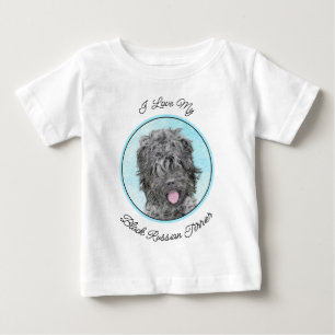 Black Russian Terrier Painting - Cute Original Dog Baby T-Shirt
