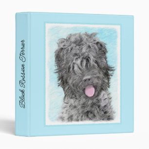 Black Russian Terrier Painting - Cute Original Dog Binder