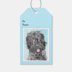 Black Russian Terrier Painting - Cute Original Dog Gift Tags