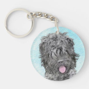 Black Russian Terrier Painting - Cute Original Dog Keychain