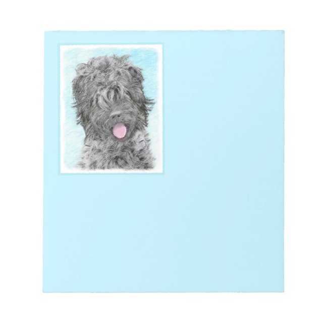 Black Russian Terrier Painting - Cute Original Dog Notepad (Front)