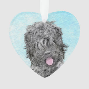 Black Russian Terrier Painting - Cute Original Dog Ornament