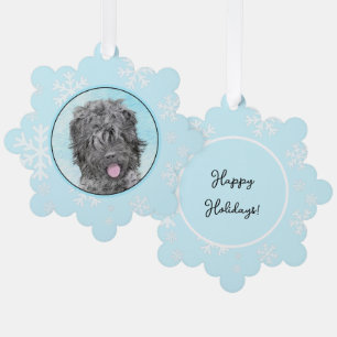 Black Russian Terrier Painting - Cute Original Dog Ornament Card
