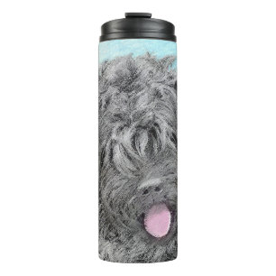 Black Russian Terrier Painting - Cute Original Dog Thermal Tumbler