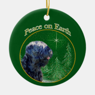 Black Russian Terrier Peace Ceramic Ornament