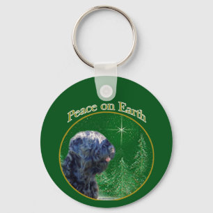 Black Russian Terrier Peace Keychain