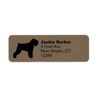 Black Russian Terrier Silhouette Return Address
