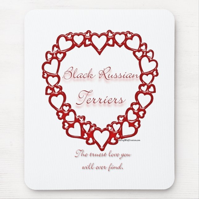 Black Russian Terrier True Love Mouse Pad (Front)