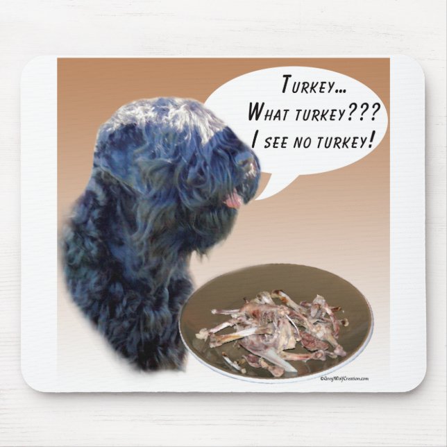 Black Russian Terrier Turkey Mouse Pad (Front)